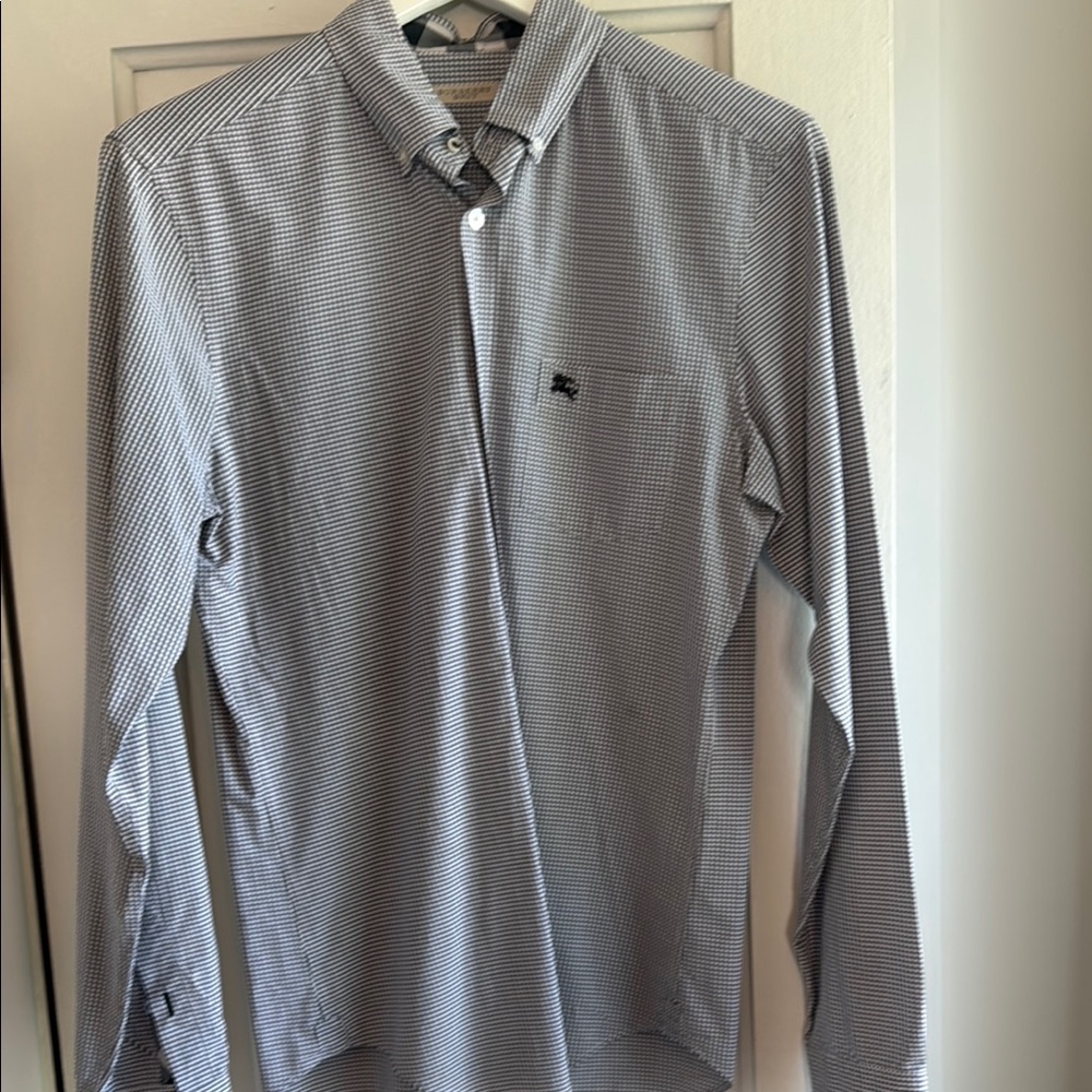 Burberry Black and White Casual Button Down Shirt